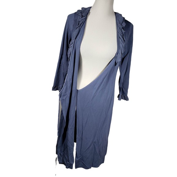Max Studio Women's size Small Blue Rayon Nylon Knit Wrap Around Dress - Picture 6 of 10